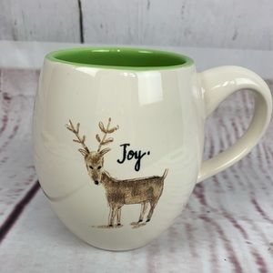 Rae Dunn Joy Reindeer Deer Mug Coffee Tea